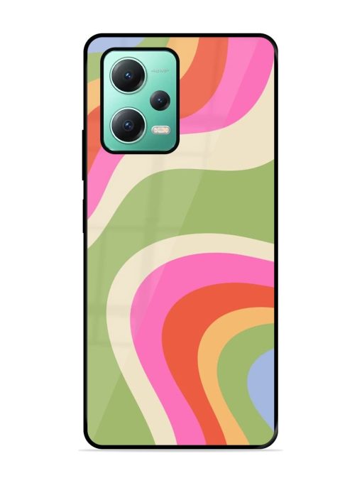 Wavy Rainbow Wonderland Glossy Soft Edge Case for Poco X5 (5G)