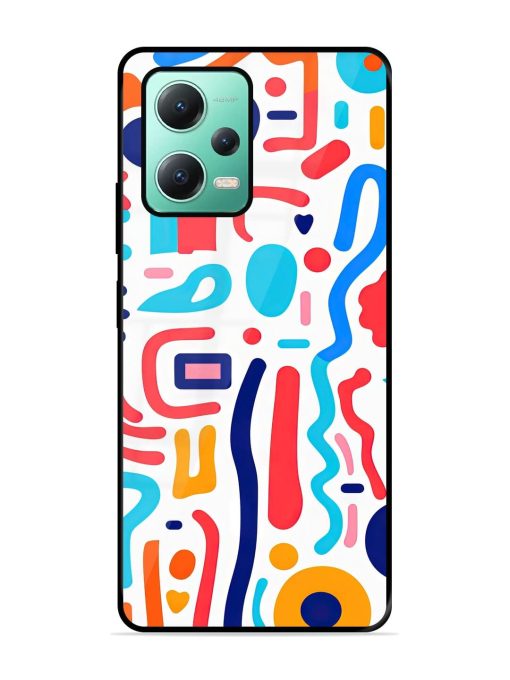 Whimsical Doodle Chaos Glossy Soft Edge Case for Poco X5 (5G)