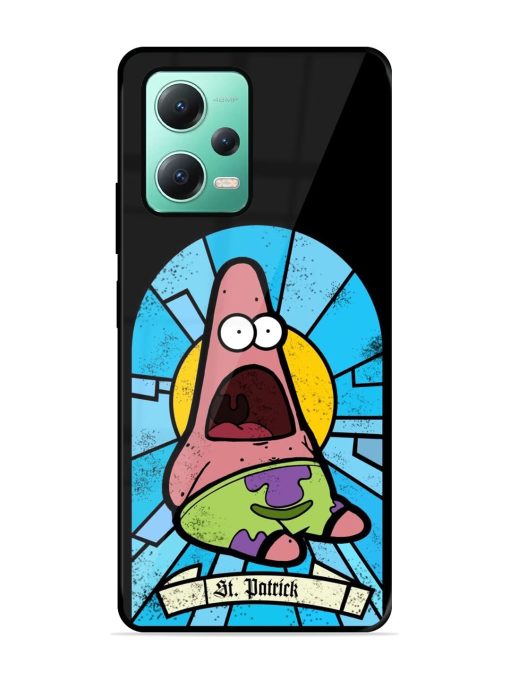 St. Patrick'S Day Stained Glass Patrick Star Glossy Soft Edge Case for Poco X5 (5G)