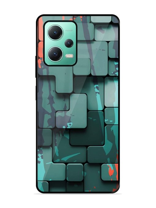 Abstract Geometric Mosaic Glossy Soft Edge Case for Poco X5 (5G)