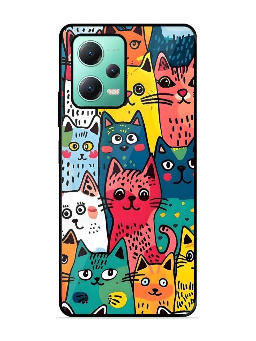 Feline Frenzy Glossy Soft Edge Case for Poco X5 (5G)