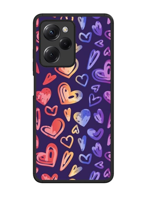 Rainbow Hearts Glossy Soft Edge Case for Poco X5 Pro (5G) Chachhi