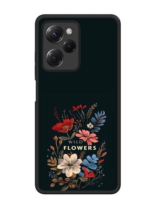 Dark Floral Glossy Soft Edge Case for Poco X5 Pro (5G) Chachhi