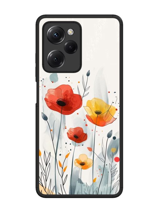 Poppy Fields Glossy Soft Edge Case for Poco X5 Pro (5G) Chachhi