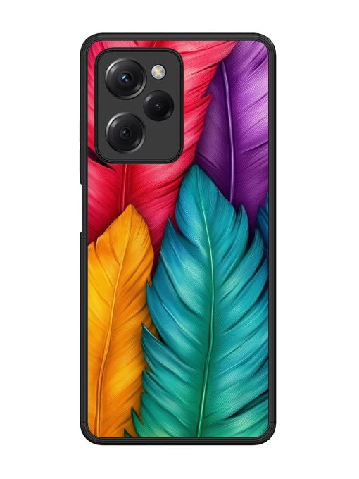 Rainbow Feathers Glossy Soft Edge Case for Poco X5 Pro (5G) Chachhi