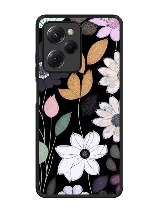 Whimsical Blooms On Black Glossy Soft Edge Case for Poco X5 Pro (5G) Chachhi