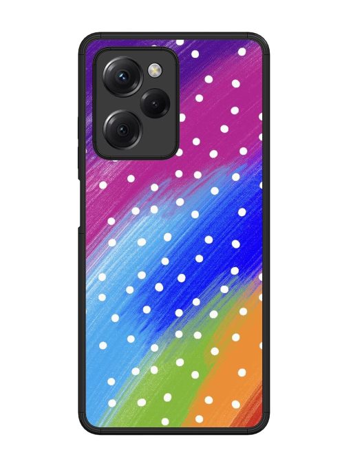 Rainbow Polka Dot Dream Glossy Soft Edge Case for Poco X5 Pro (5G) Chachhi