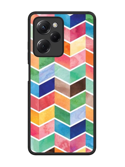 Watercolor Chevron Whimsy Glossy Soft Edge Case for Poco X5 Pro (5G) Chachhi