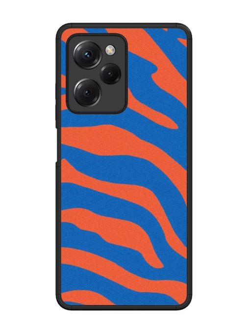 Zebra Stripes In Blue And Orange Glossy Soft Edge Case for Poco X5 Pro (5G)