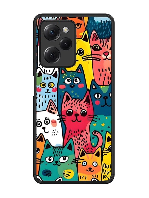 Feline Frenzy Glossy Soft Edge Case for Poco X5 Pro (5G) Chachhi