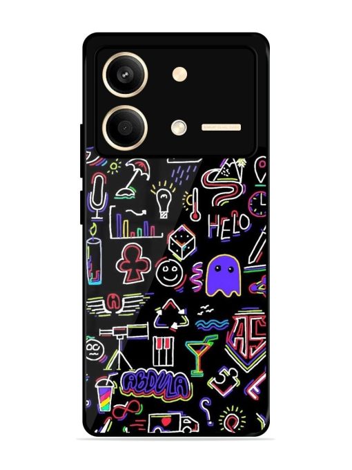 Neon Doodle Glossy Soft Edge Case for Poco X6 Neo (5G) Chachhi