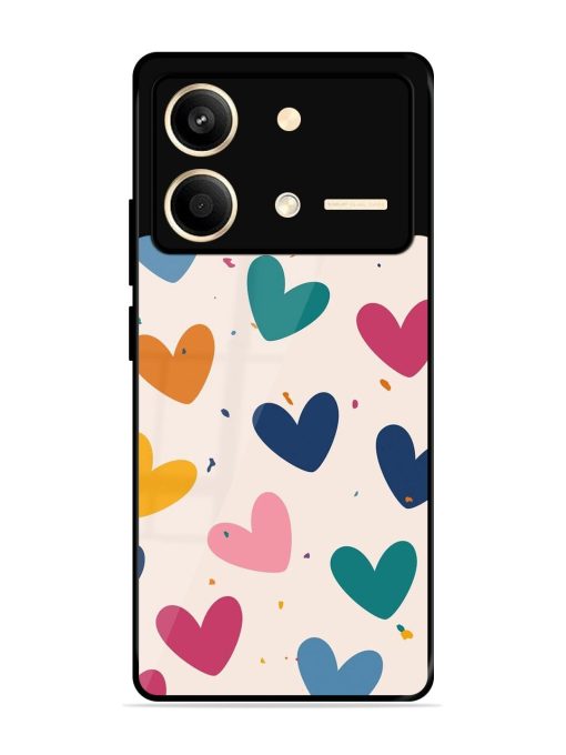 Rainbow Hearts Glossy Soft Edge Case for Poco X6 Neo (5G) Chachhi