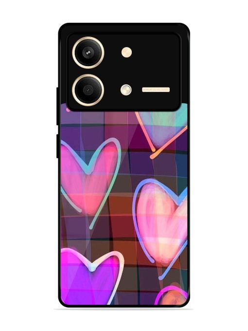 Neon Hearts Glossy Soft Edge Case for Poco X6 Neo (5G) Chachhi