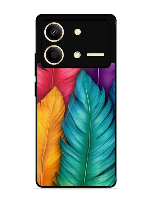 Rainbow Feathers Glossy Soft Edge Case for Poco X6 Neo (5G) Chachhi