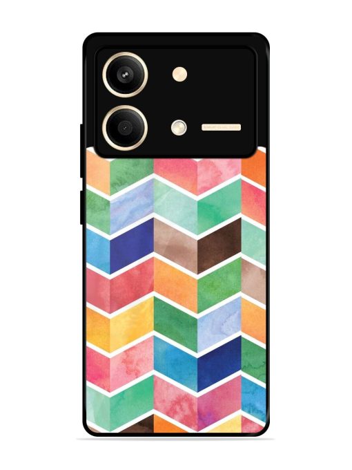 Watercolor Chevron Whimsy Glossy Soft Edge Case for Poco X6 Neo (5G) Chachhi