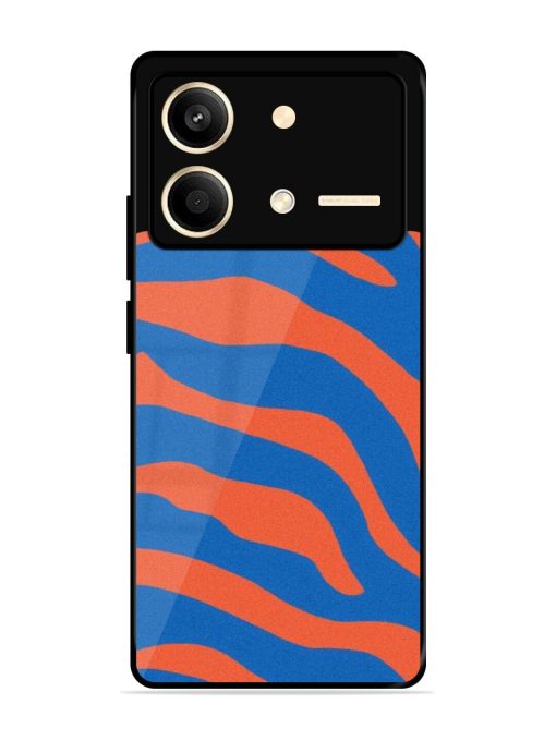 Zebra Stripes In Blue And Orange Glossy Soft Edge Case for Poco X6 Neo (5G) Chachhi