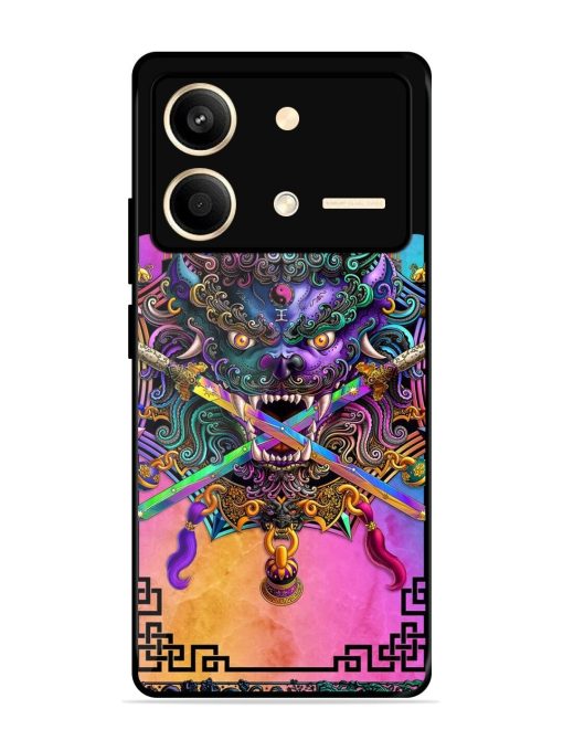 Psychedelic Fu Dog Tapestry Glossy Soft Edge Case for Poco X6 Neo (5G) Chachhi