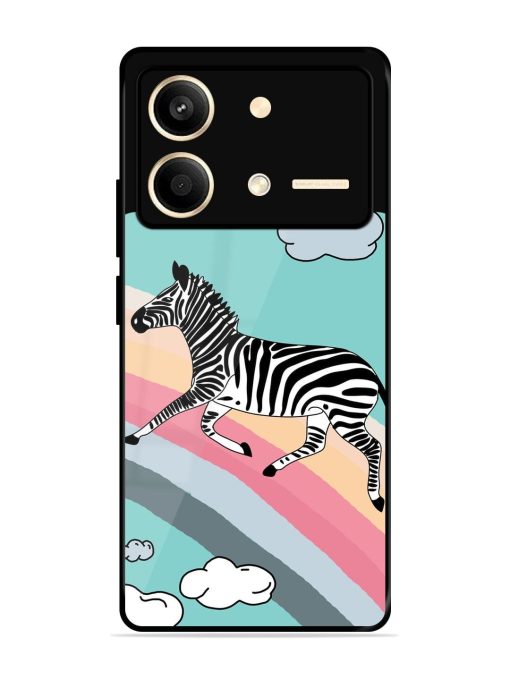 Zebra On A Rainbow Glossy Soft Edge Case for Poco X6 Neo (5G)