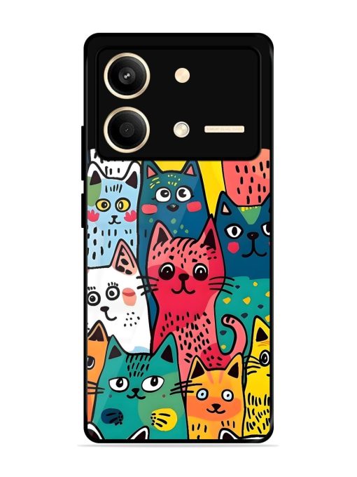 Feline Frenzy Glossy Soft Edge Case for Poco X6 Neo (5G) Chachhi