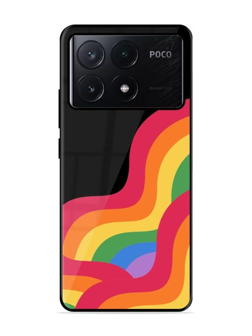 Wavy Rainbow Glossy Soft Edge Case for Poco X6 Pro (5G)