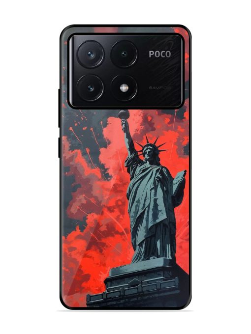 Lady Liberty'S Firework Finale Glossy Soft Edge Case for Poco X6 Pro (5G)