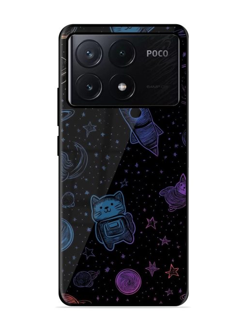 Cosmic Cat Chaos Glossy Soft Edge Case for Poco X6 Pro (5G)