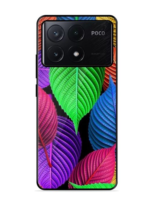 Rainbow Leaf Symphony Glossy Soft Edge Case for Poco X6 Pro (5G)