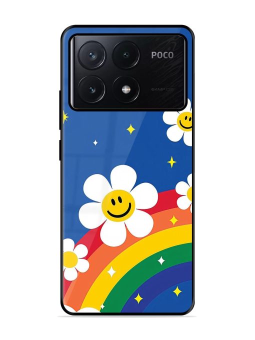 Happy Daisies And Rainbow Sky Glossy Soft Edge Case for Poco X6 Pro (5G)