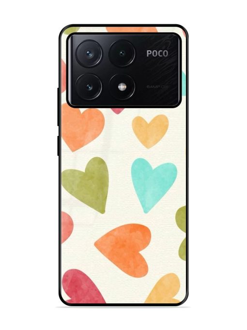 Watercolor Hearts Glossy Soft Edge Case for Poco X6 Pro (5G)