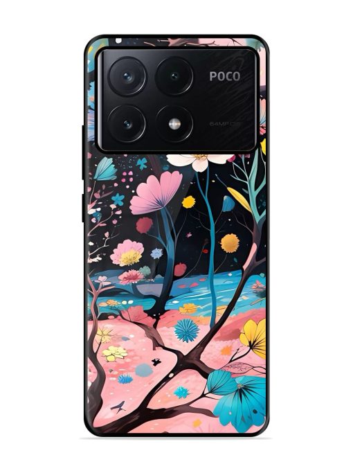 Cosmic Bloom Glossy Soft Edge Case for Poco X6 Pro (5G)