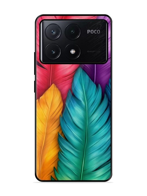 Rainbow Feathers Glossy Soft Edge Case for Poco X6 Pro (5G)