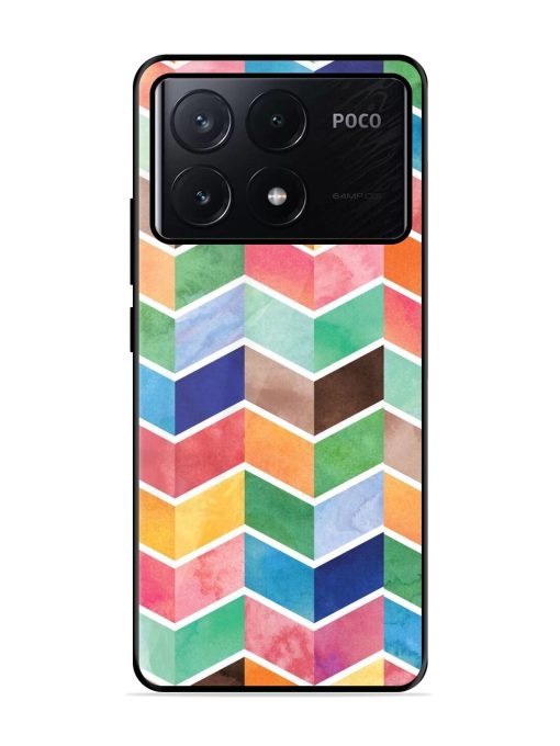 Watercolor Chevron Whimsy Glossy Soft Edge Case for Poco X6 Pro (5G)