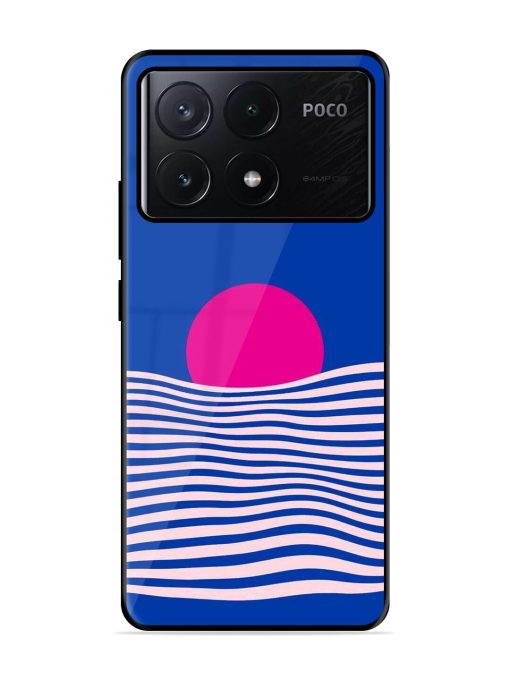 Pink Sunset Over Blue Waves Glossy Soft Edge Case for Poco X6 Pro (5G)