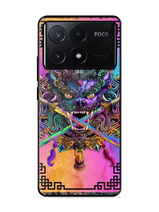 Psychedelic Fu Dog Tapestry Glossy Soft Edge Case for Poco X6 Pro (5G)