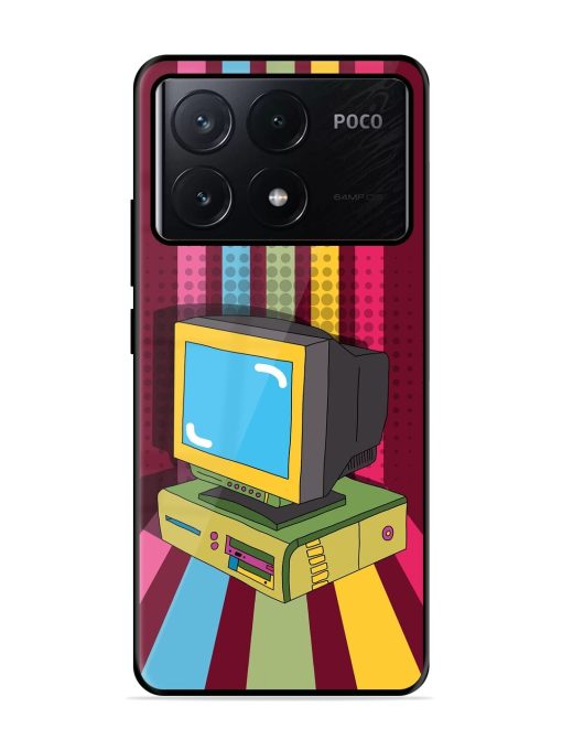 Retro Tech Vibes Glossy Soft Edge Case for Poco X6 Pro (5G)