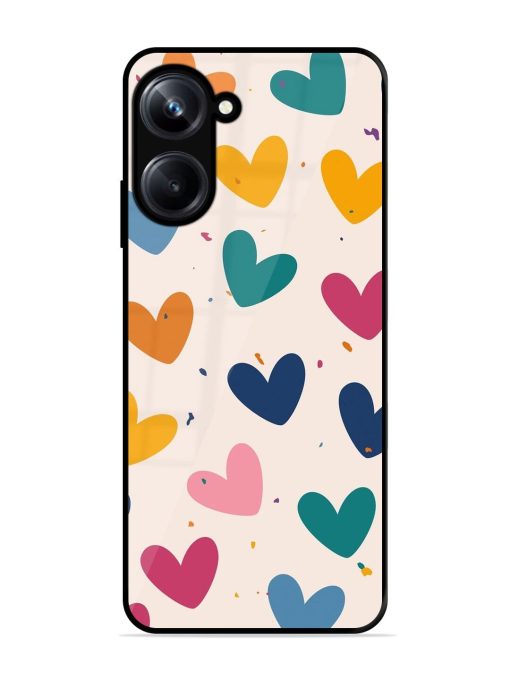 Rainbow Hearts Glossy Soft Edge Case for Realme 10 Pro (5G) Chachhi