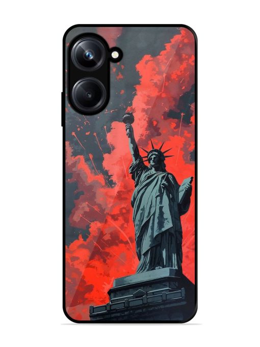 Lady Liberty'S Firework Finale Glossy Soft Edge Case for Realme 10 Pro (5G) Chachhi