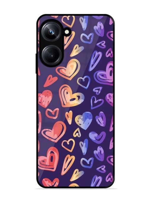 Rainbow Hearts Glossy Soft Edge Case for Realme 10 Pro (5G) Chachhi