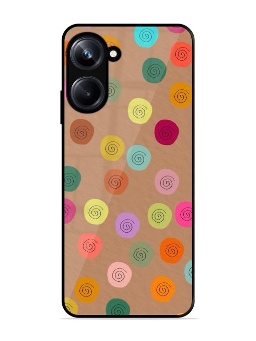 Swirly Dots On Kraft Glossy Soft Edge Case for Realme 10 Pro (5G) Chachhi