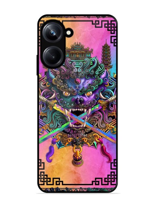 Psychedelic Fu Dog Tapestry Glossy Soft Edge Case for Realme 10 Pro (5G) Chachhi