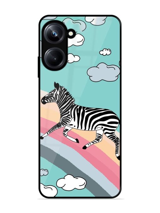 Zebra On A Rainbow Glossy Soft Edge Case for Realme 10 Pro (5G) Chachhi