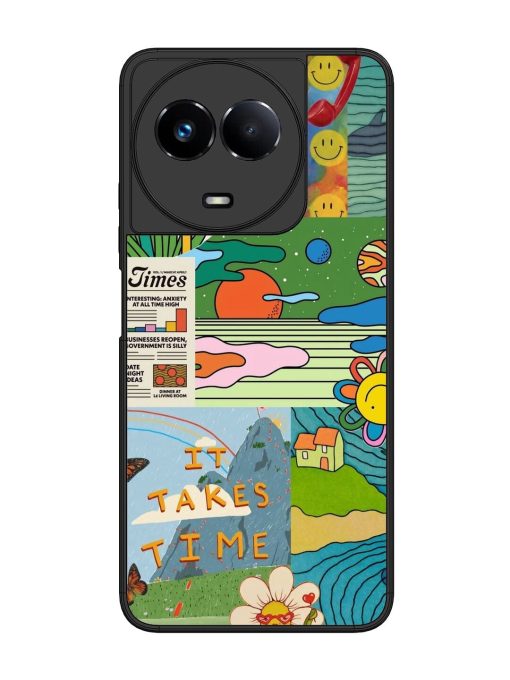 Groovy Vibes Glossy Soft Edge Case for Realme 11 (5G) Chachhi