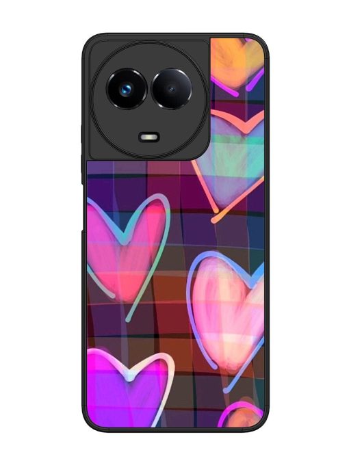 Neon Hearts Glossy Soft Edge Case for Realme 11 (5G) Chachhi