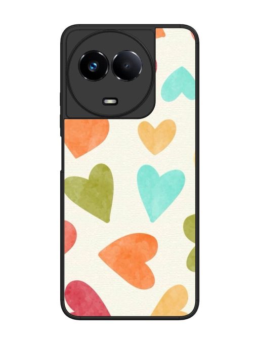 Watercolor Hearts Glossy Soft Edge Case for Realme 11 (5G) Chachhi