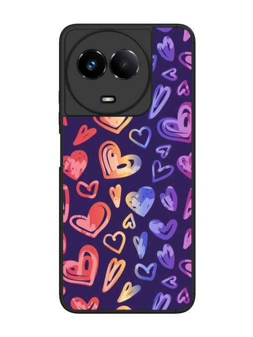 Rainbow Hearts Glossy Soft Edge Case for Realme 11 (5G) Chachhi