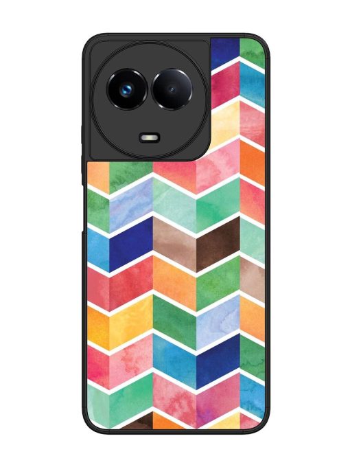 Watercolor Chevron Whimsy Glossy Soft Edge Case for Realme 11 (5G) Chachhi