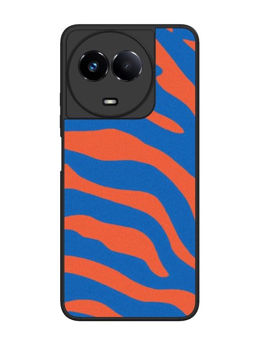 Zebra Stripes In Blue And Orange Glossy Soft Edge Case for Realme 11 (5G) Chachhi