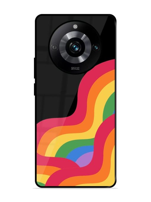 Wavy Rainbow Glossy Soft Edge Case for Realme 11 Pro (5G) Chachhi