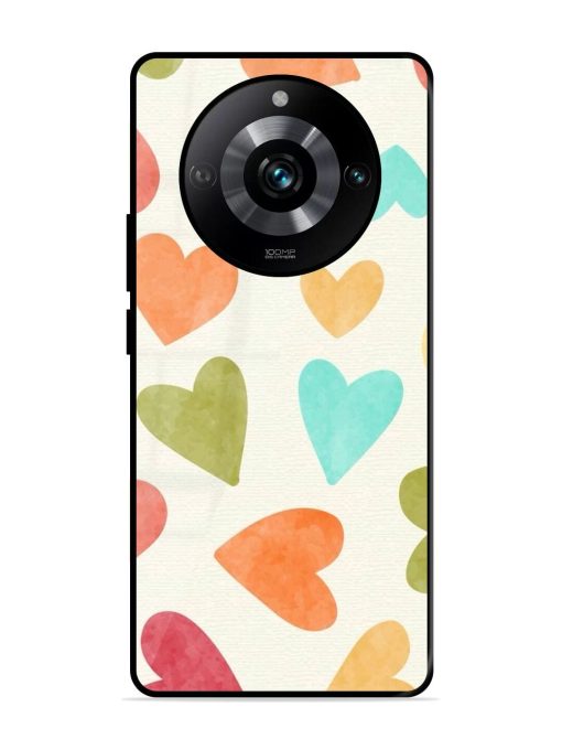 Watercolor Hearts Glossy Soft Edge Case for Realme 11 Pro (5G) Chachhi