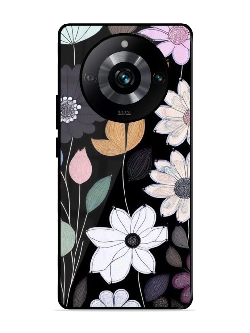 Whimsical Blooms On Black Glossy Soft Edge Case for Realme 11 Pro (5G) Chachhi